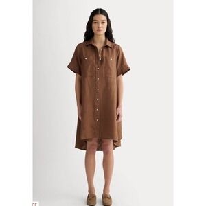 Everlane The Daytripper Linen Shirt Dress Cedarwood XL Lagenlook Boho Minimalist